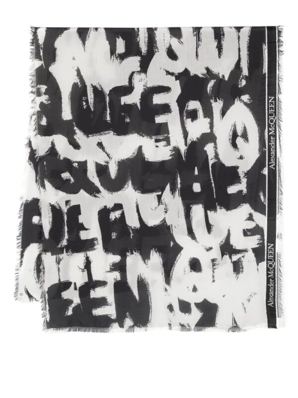 Alexander McQueen  logo-print silk scarf