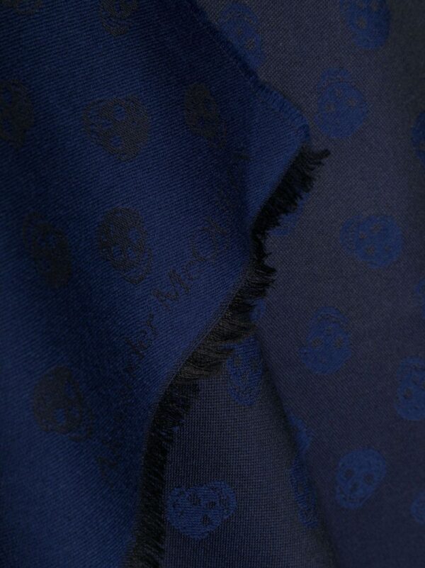 Alexander McQueen  skull-jacquard fringed scarf - Image 2