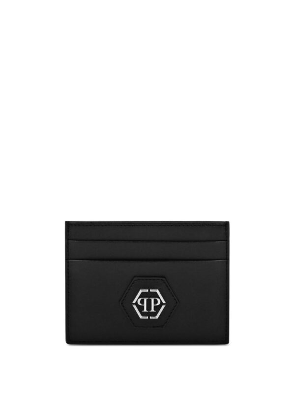 Philipp Plein logo-plaque leather cardholder