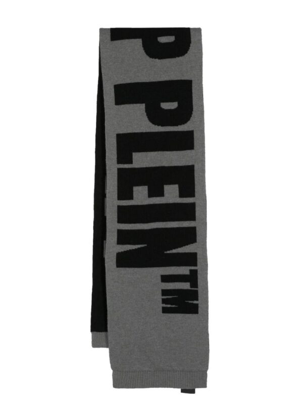 Philipp Plein  intarsia-logo wool scarf