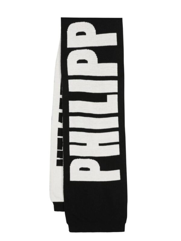 Philipp Plein  logo-jacquard wool scarf