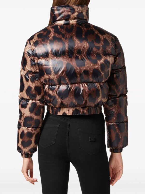 Philipp Plein  leopard-print quilted down jacket - Image 3