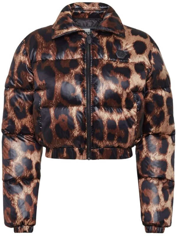 Philipp Plein  leopard-print quilted down jacket