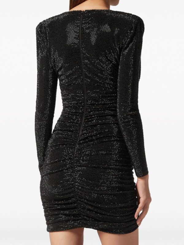 Philipp Plein  crystal-embellished V-neck minidress - Image 4