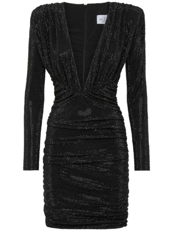 Philipp Plein crystal-embellished V-neck minidress