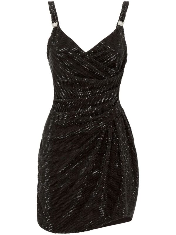 Philipp Plein crystal-embellished gathered minidress