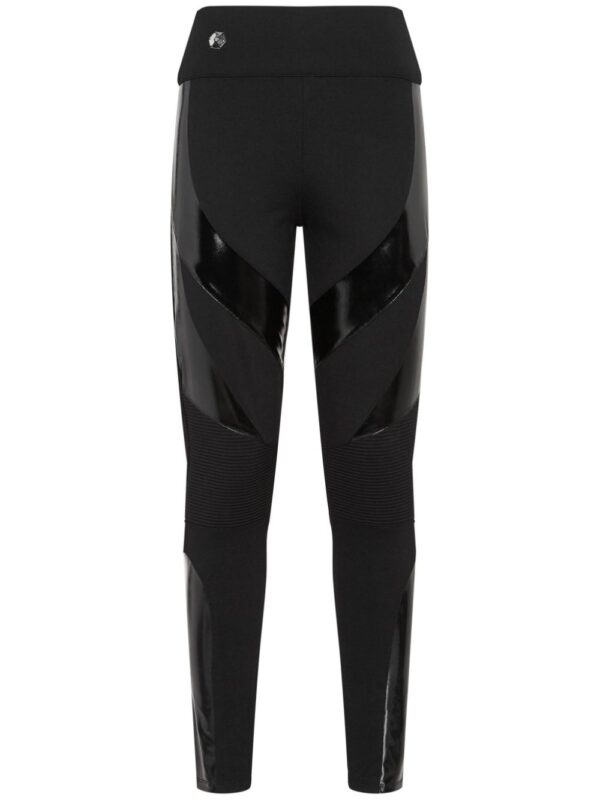 Philipp Plein  logo-patch high-waist leggings