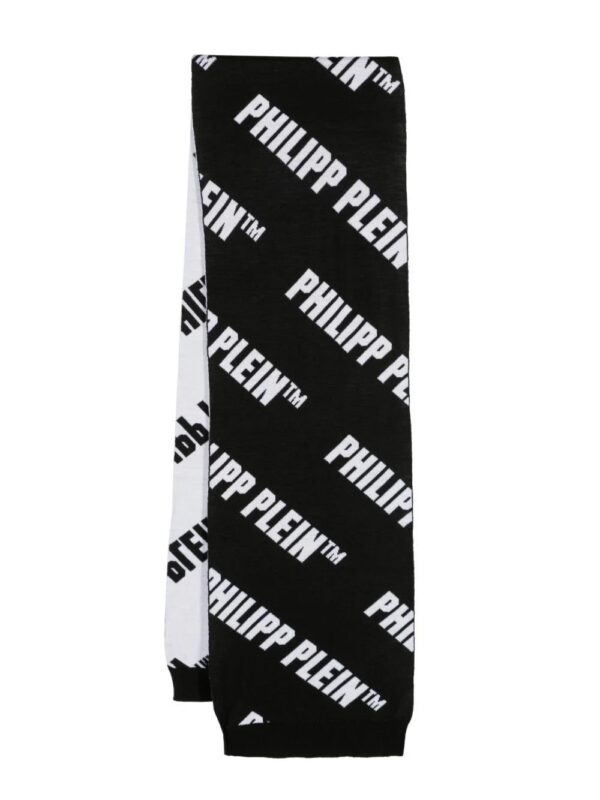 Philipp Plein  logo-jacquard wool scarf