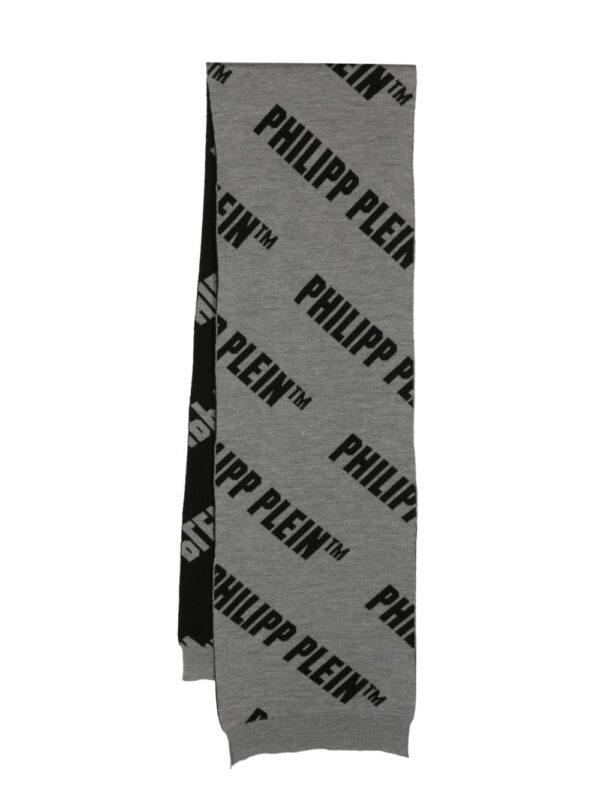 Philipp Plein  logo-jacquard wool scarf