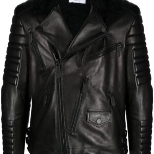 Philipp Plein  logo-debossed leather jacket