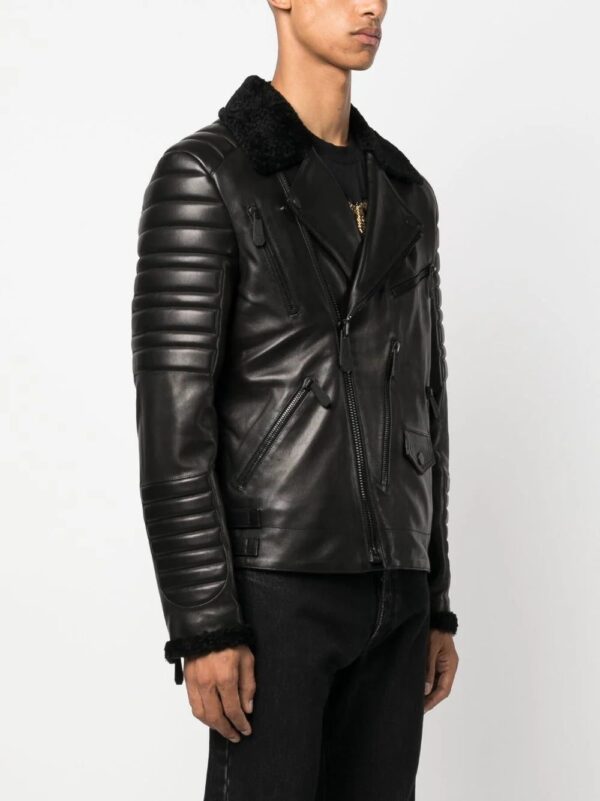 Philipp Plein  logo-debossed leather jacket - Image 3