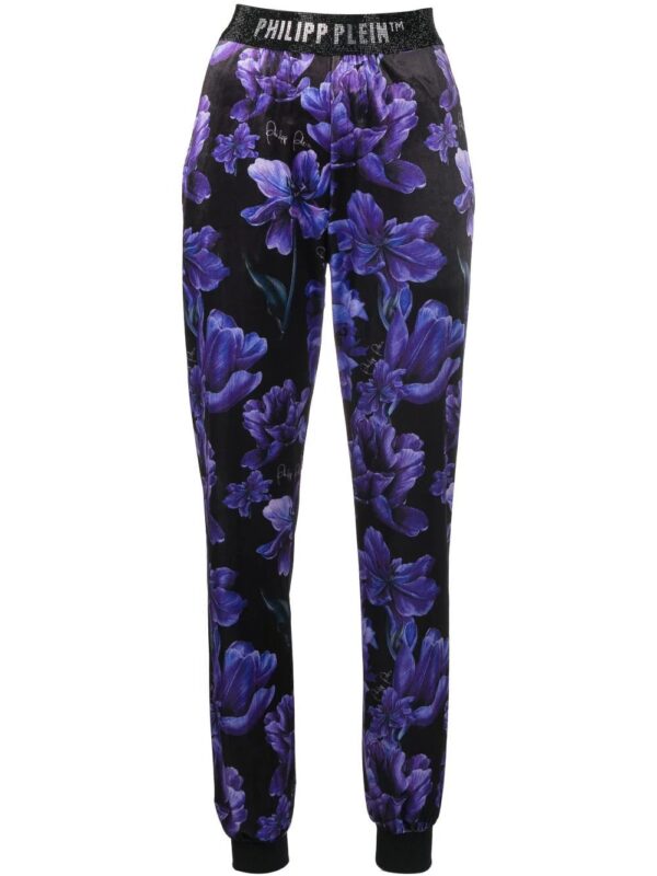 Philipp Plein  floral-print logo-appliqué track pants