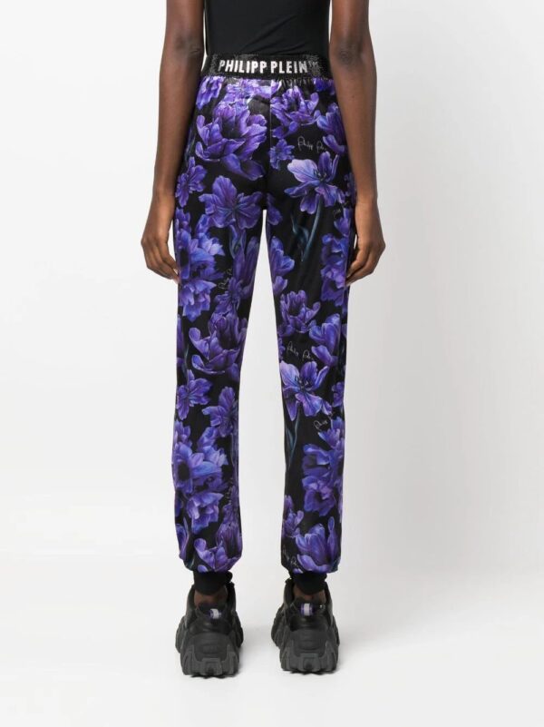 Philipp Plein  floral-print logo-appliqué track pants - Image 4