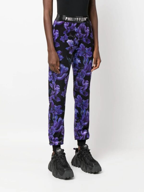 Philipp Plein  floral-print logo-appliqué track pants - Image 3