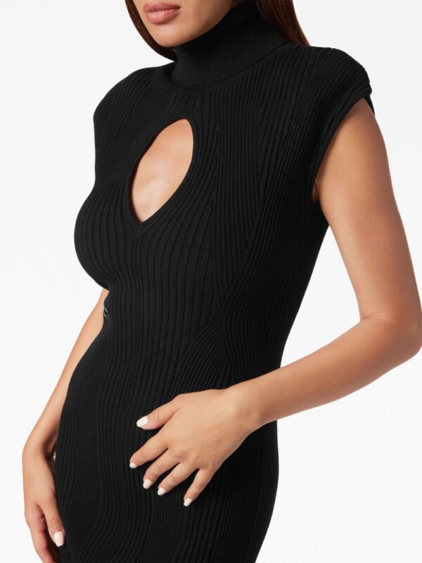 Philipp Plein shoulder-pads ribbed midi dress - Image 5