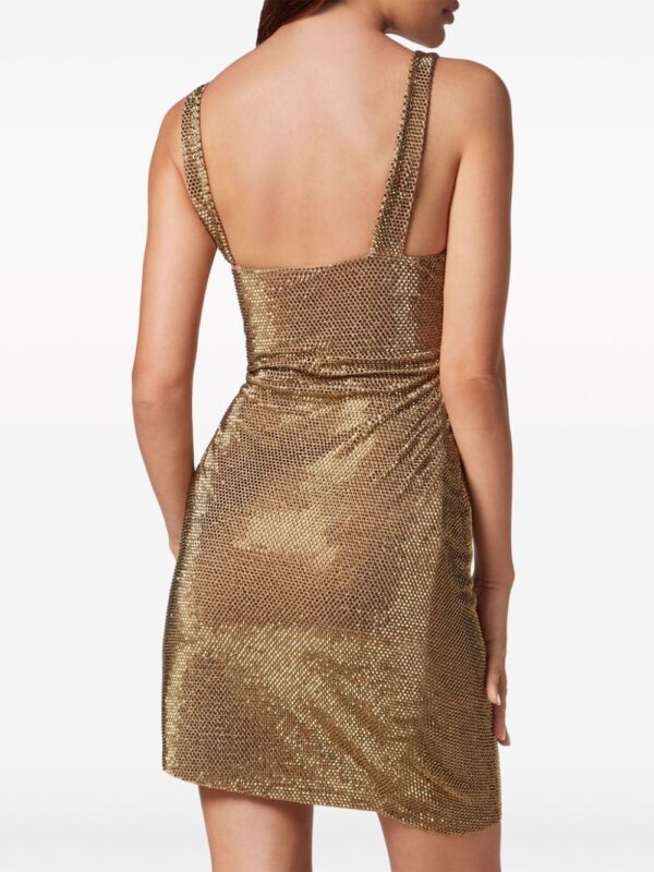 Philipp Plein crystal-embellished gathered minidress - Image 3