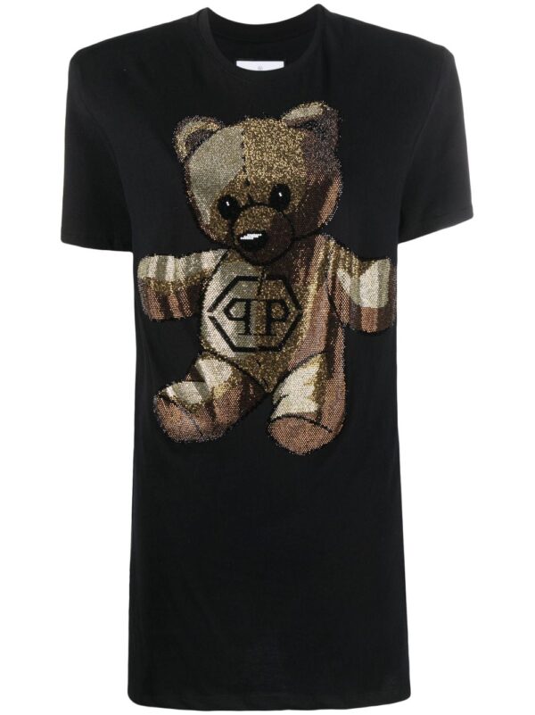 Philipp Plein Teddy Bear crystal-embellished T-shirt dress