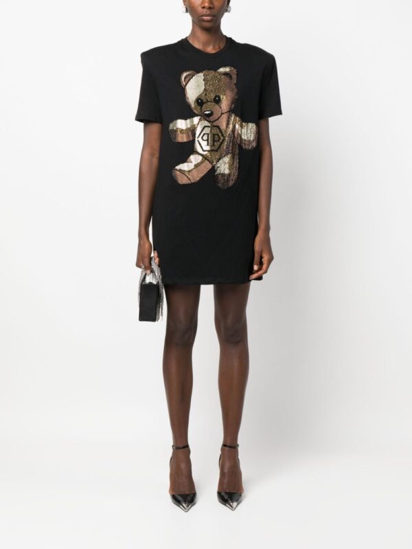 Philipp Plein Teddy Bear crystal-embellished T-shirt dress - Image 2