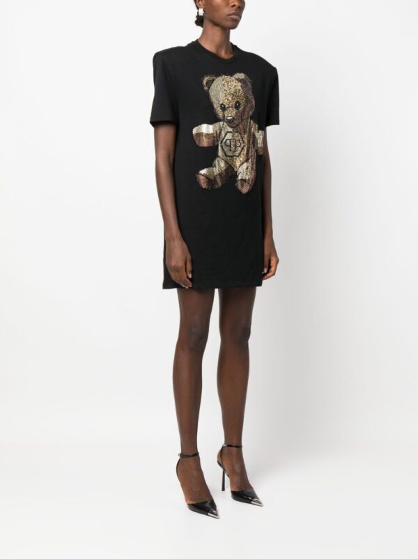 Philipp Plein Teddy Bear crystal-embellished T-shirt dress - Image 3
