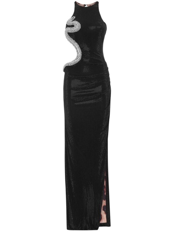 Philipp Plein crystal-embellished cut out-detail maxi dress