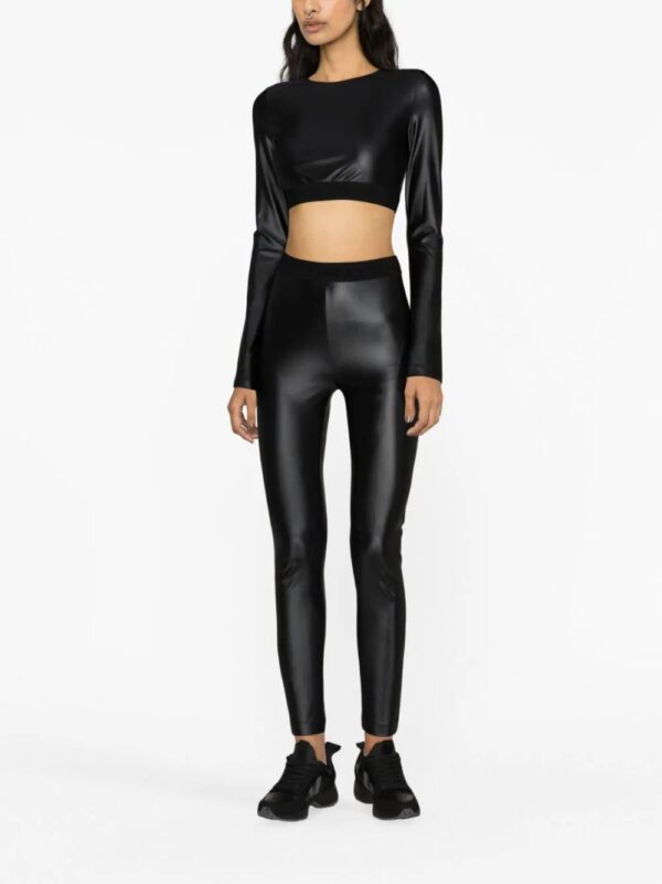 Versace Jeans Couture  logo-waistband coated leggings - Image 2