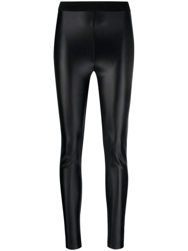 Versace Jeans Couture  logo-waistband coated leggings