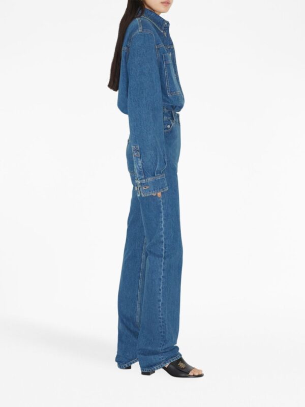 Burberry  logo-embroidered denim overshirt - Image 3