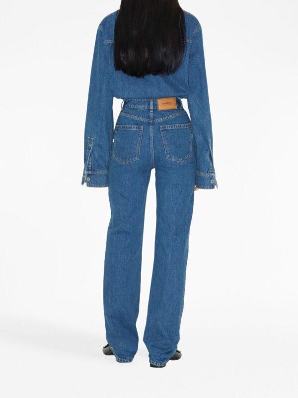 Burberry  logo-embroidered denim overshirt - Image 4