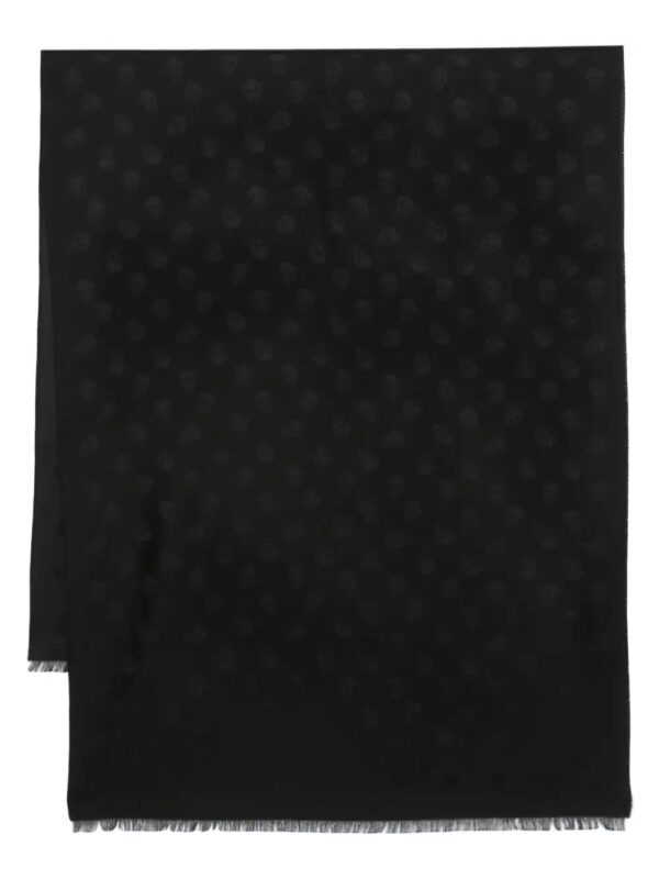 Alexander McQueen  skull-jacquard fringed scarf