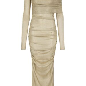 Dolce & Gabbana lurex mesh calf-length dress