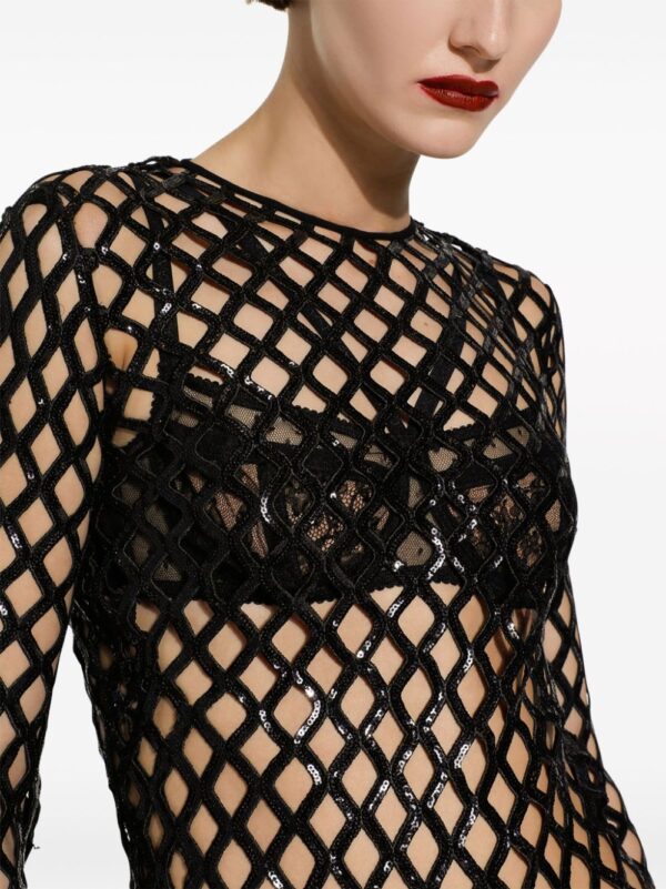 Dolce & Gabbana sequinned mesh maxi dress - Image 5