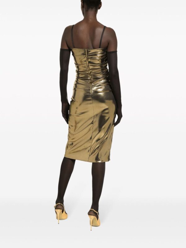 Dolce & Gabbana foiled strapless dress - Image 4