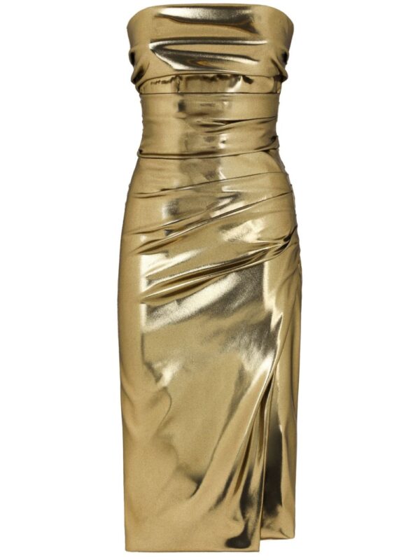 Dolce & Gabbana foiled strapless dress