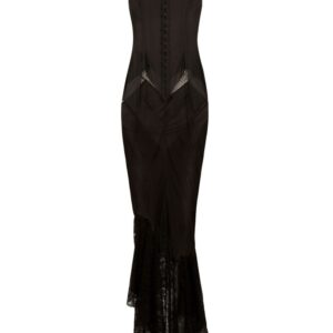 Dolce & Gabbana lace-panelled semi-sheer dress