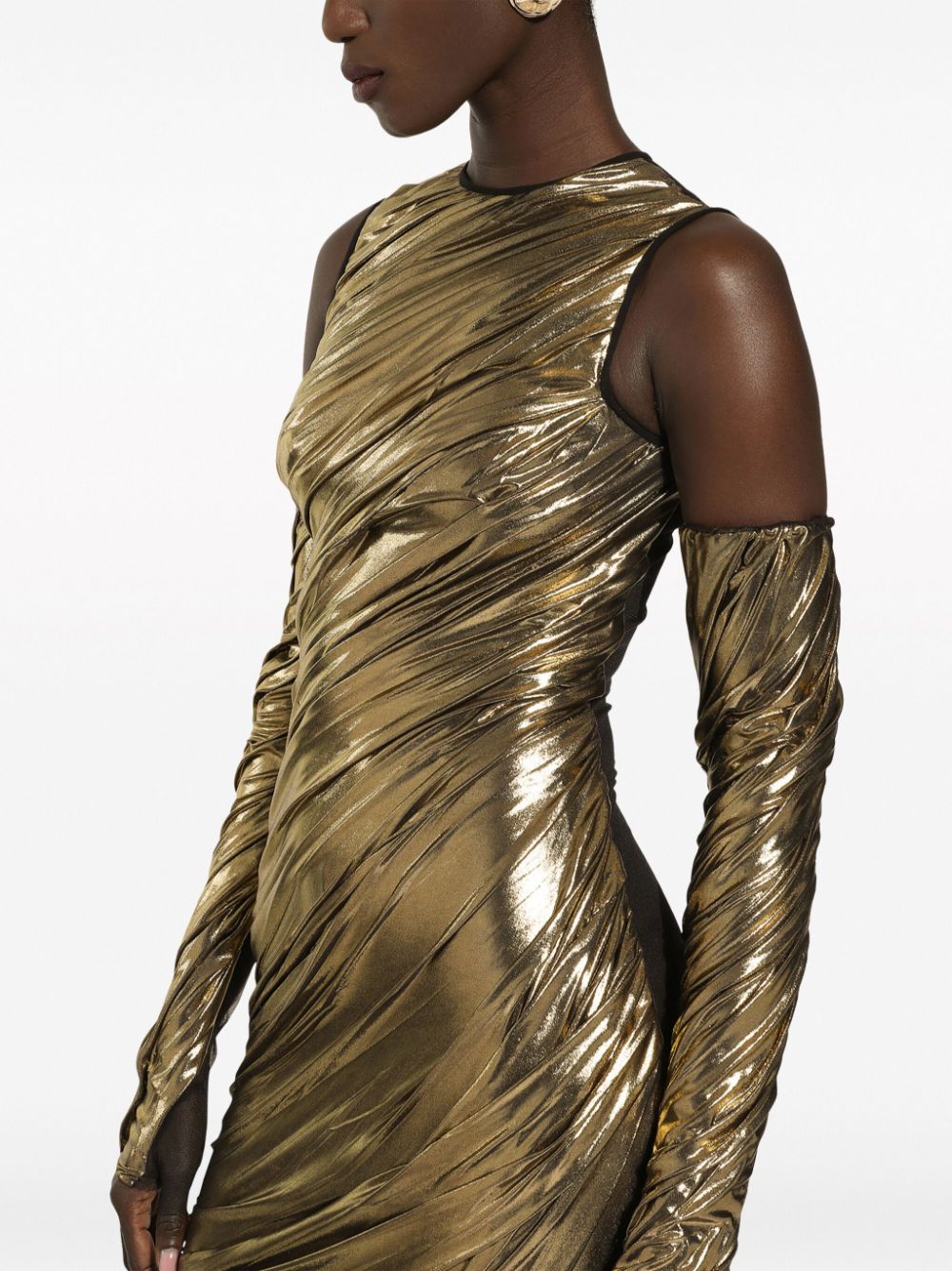Dolce & Gabbana foiled-finish panelled dress - Image 2