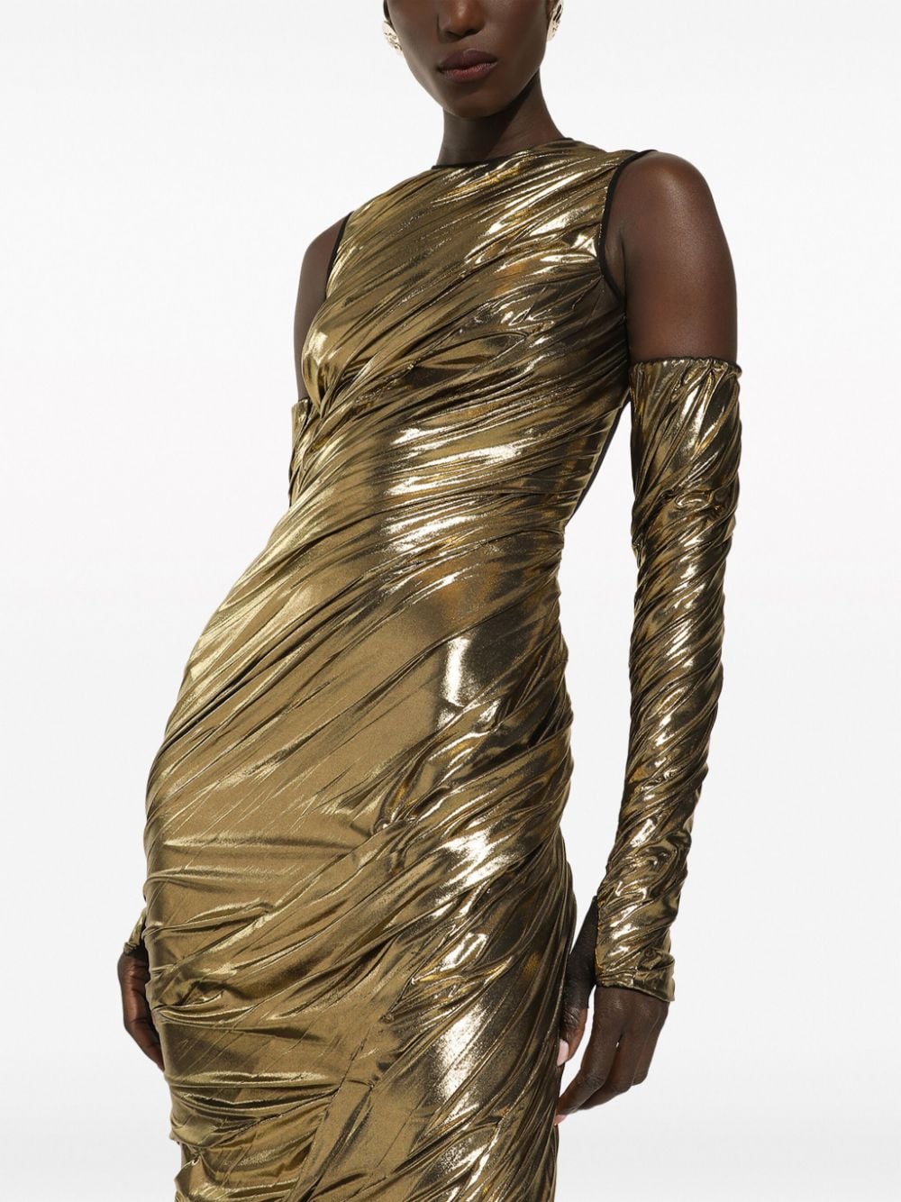 Dolce & Gabbana foiled-finish panelled dress - Image 3