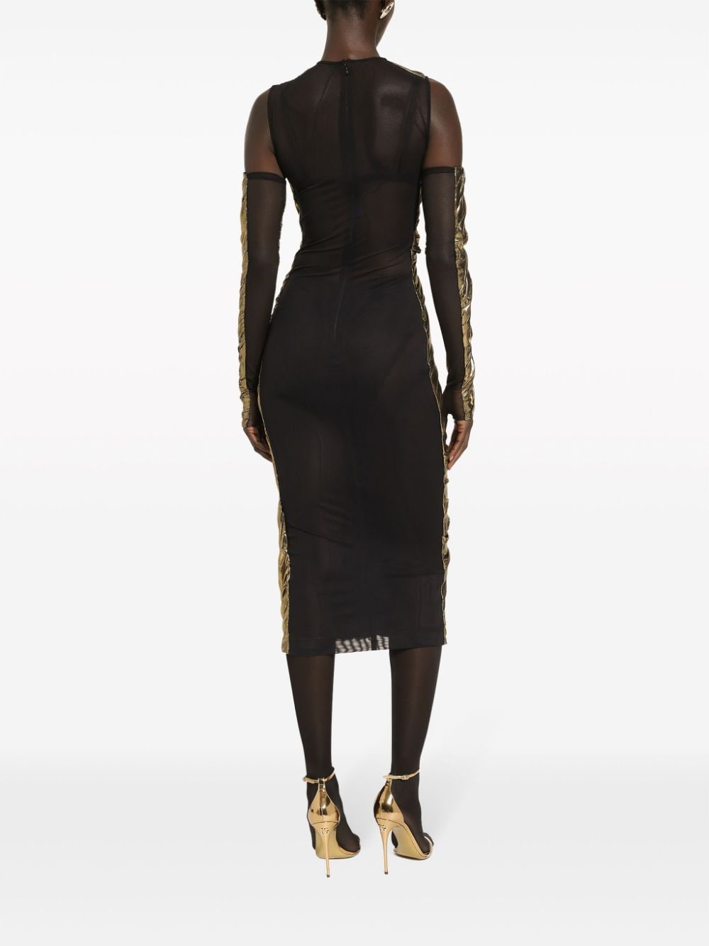 Dolce & Gabbana foiled-finish panelled dress - Image 4