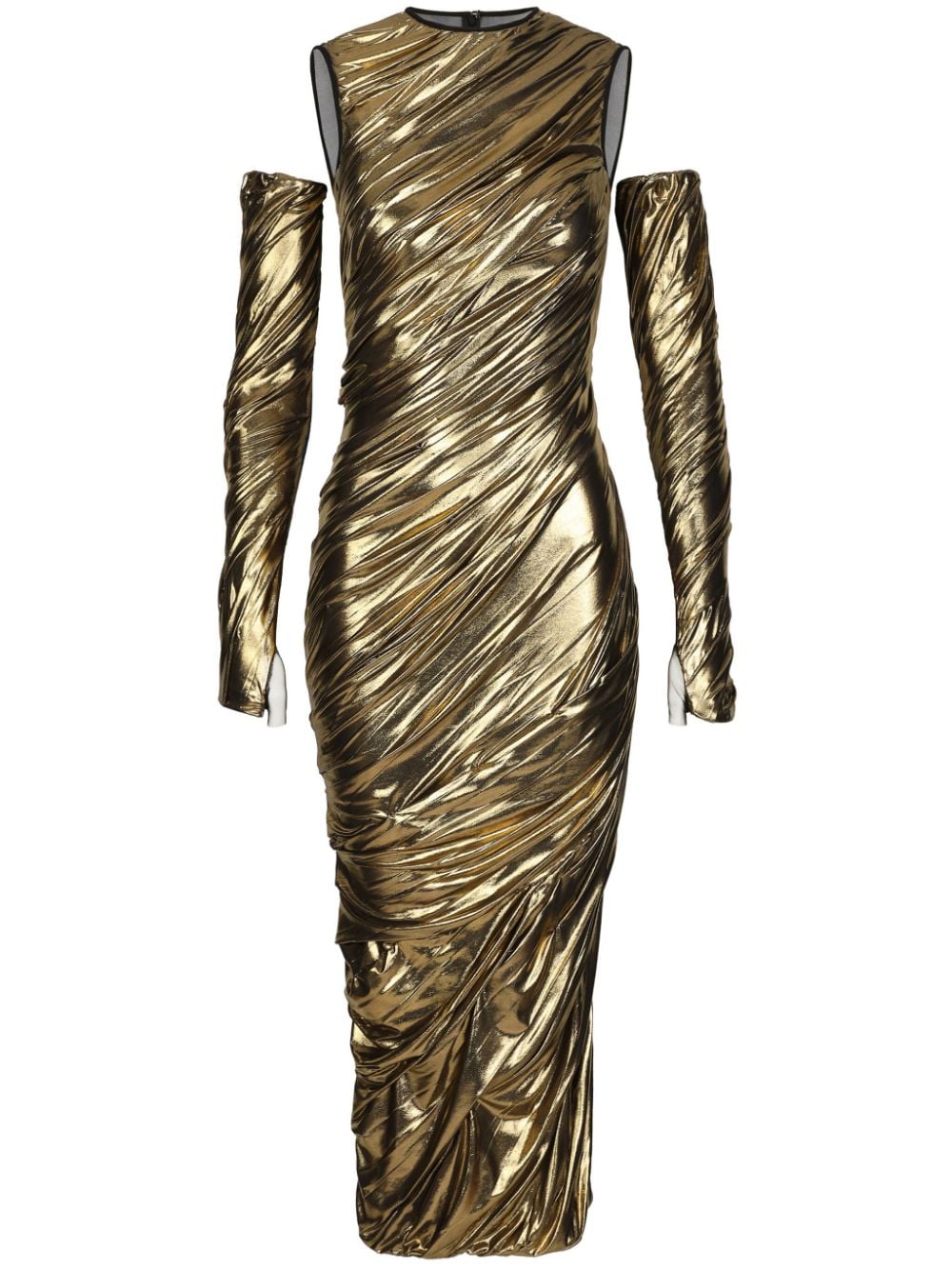 Dolce & Gabbana foiled-finish panelled dress