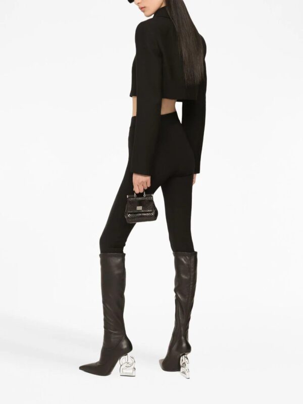 Dolce & Gabbana  logo-plaque high-waisted leggings - Image 4