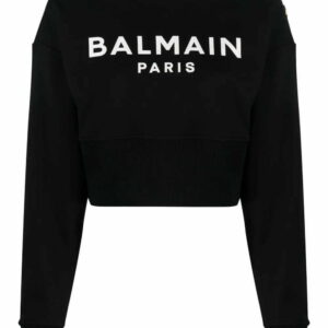 Balmain  logo-print cropped sweatshirt