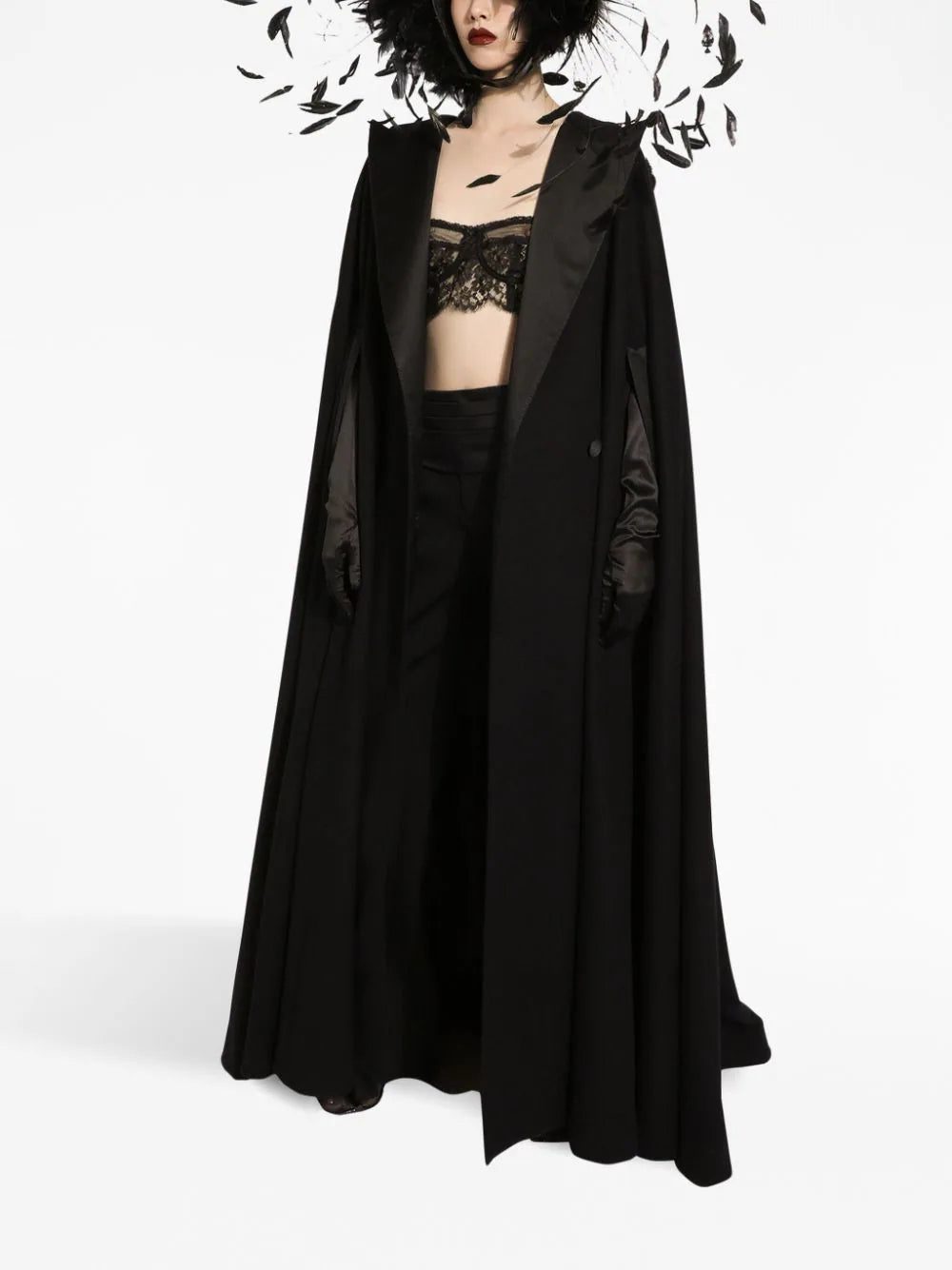 Dolce & Gabbana feather-detail cape - Image 3