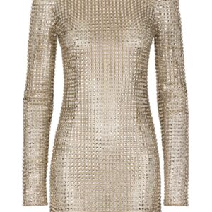 Dolce & Gabbana crystal-embellished mesh minidress