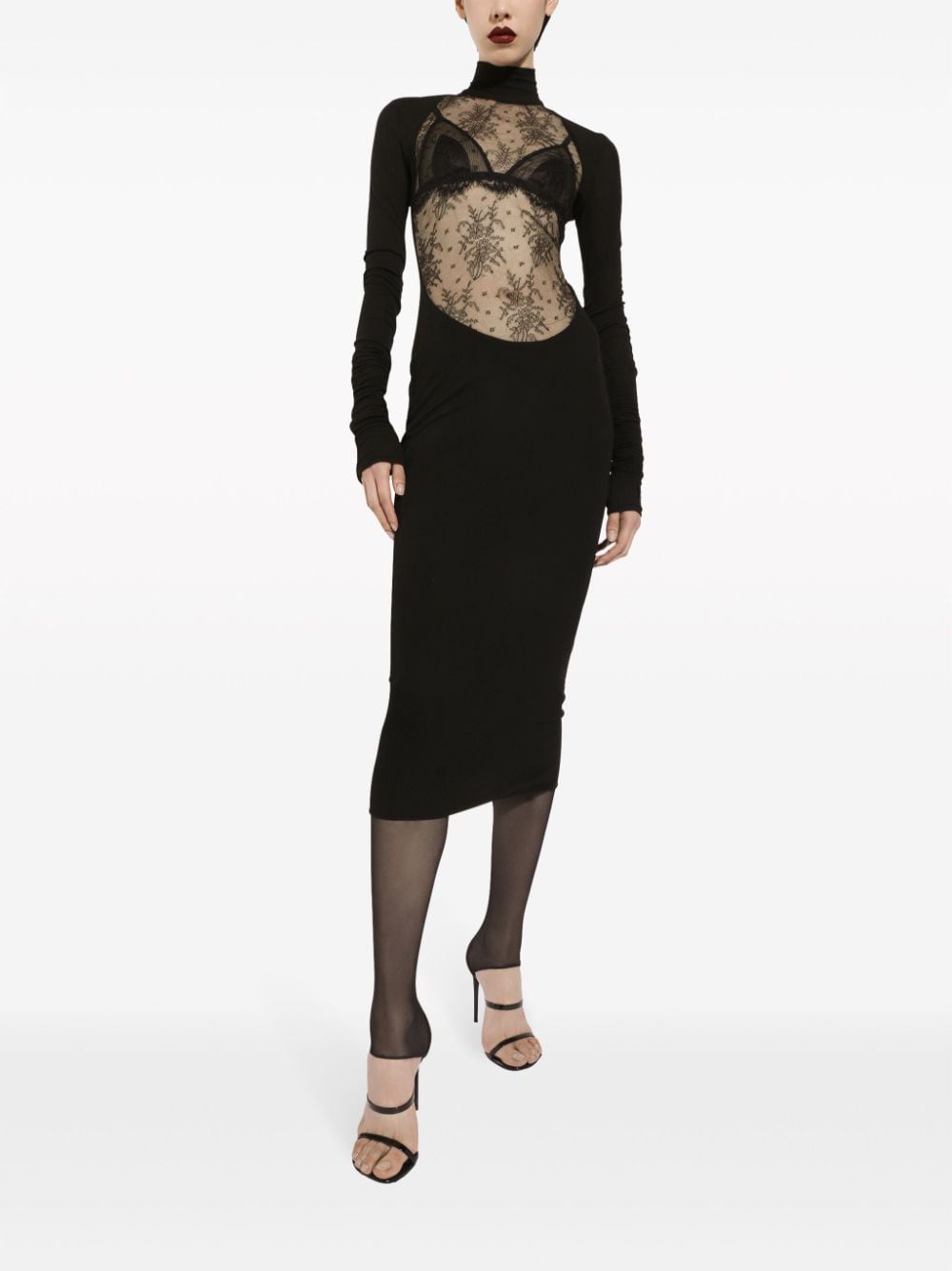 Dolce & Gabbana lace-panel midi dress - Image 3