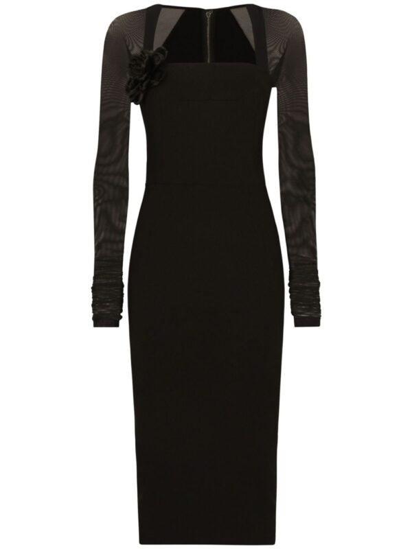 Dolce & Gabbana tulle-sleeve midi dress
