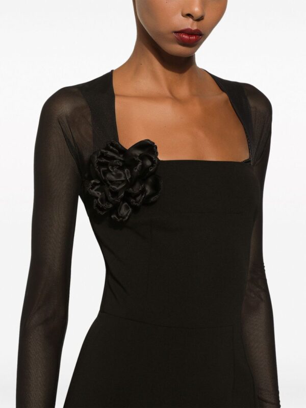 Dolce & Gabbana tulle-sleeve midi dress - Image 4