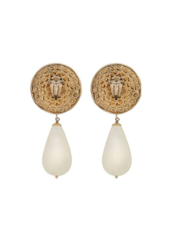Dolce & Gabbana  logo-embossed drop earrings - Image 2