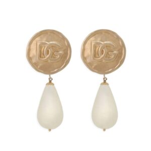 Dolce & Gabbana  logo-embossed drop earrings