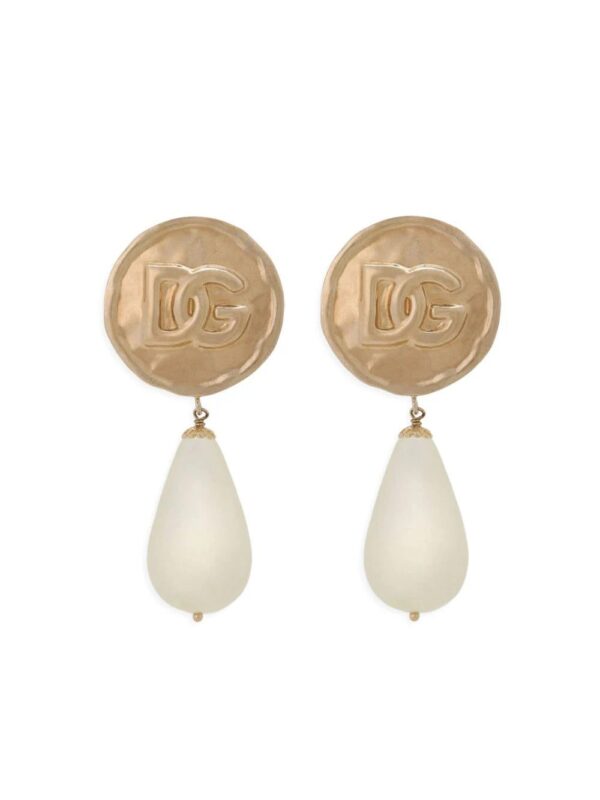 Dolce & Gabbana  logo-embossed drop earrings