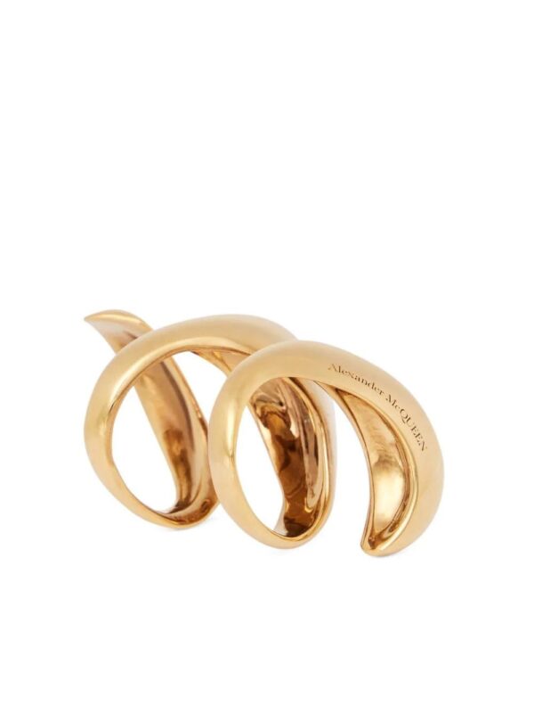 Alexander McQueen  Twisted logo-engraved ring - Image 2