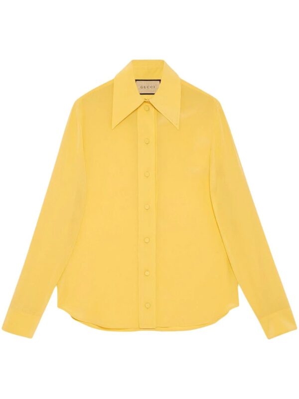 Gucci  pointed-collar silk shirt